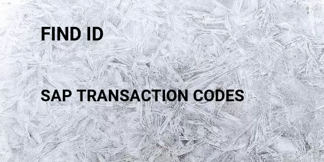 Find id Tcode in SAP