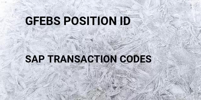 Gfebs position id Tcode in SAP