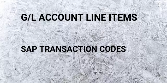 G/l account line items Tcode in SAP