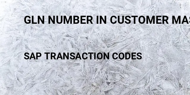Gln number in customer master Tcode in SAP