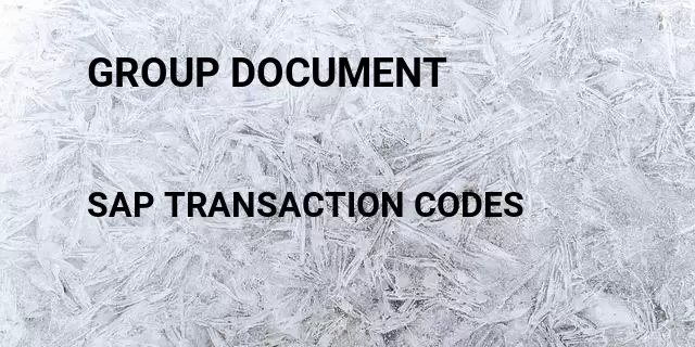 Group document Tcode in SAP
