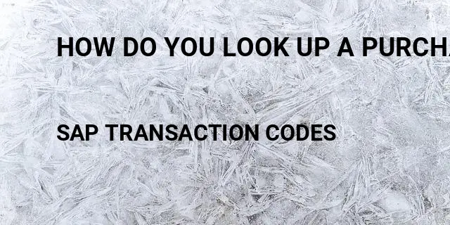 How do you look up a purchase order Tcode in SAP