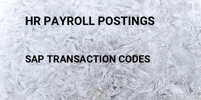 Hr payroll postings Tcode in SAP