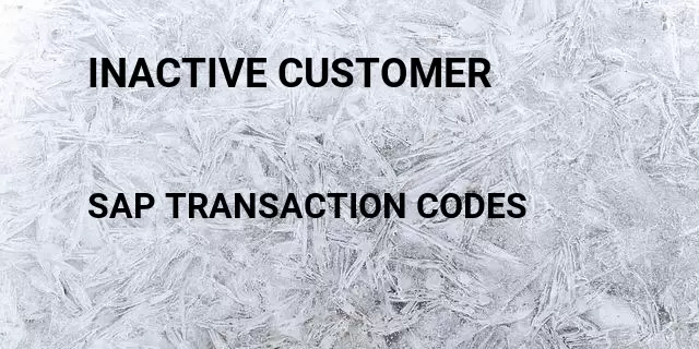 Inactive customer Tcode in SAP