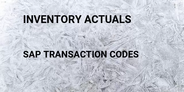 Inventory actuals Tcode in SAP