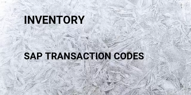 Inventory Tcode in SAP