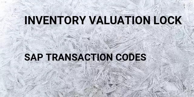Inventory valuation lock Tcode in SAP