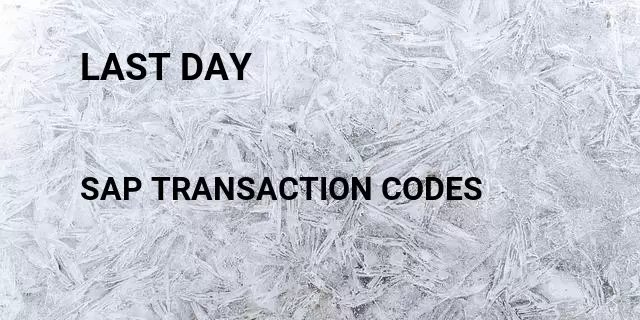 Last day Tcode in SAP