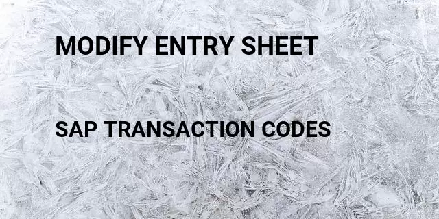 Modify entry sheet Tcode in SAP