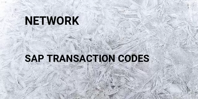 Network Tcode in SAP