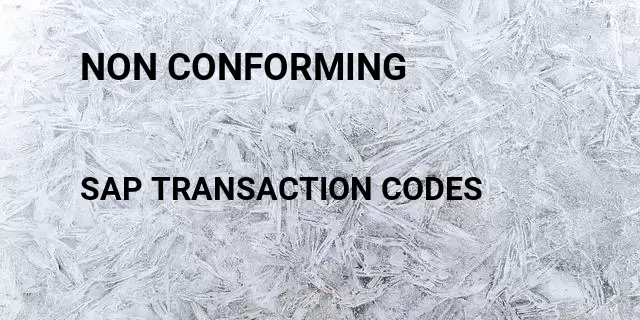 Non conforming Tcode in SAP