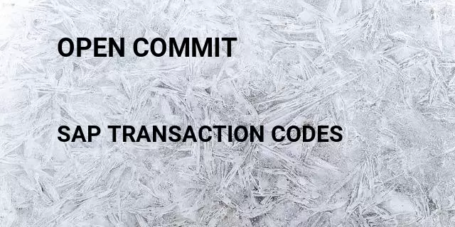 Open commit Tcode in SAP