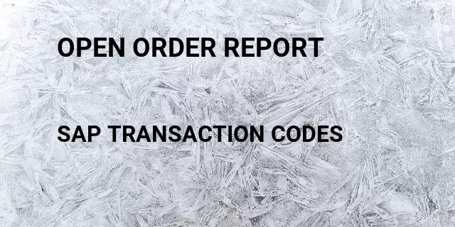 Open order report Tcode in SAP