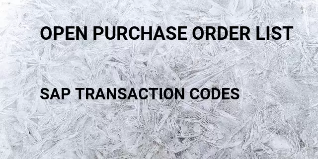Open purchase order list Tcode in SAP