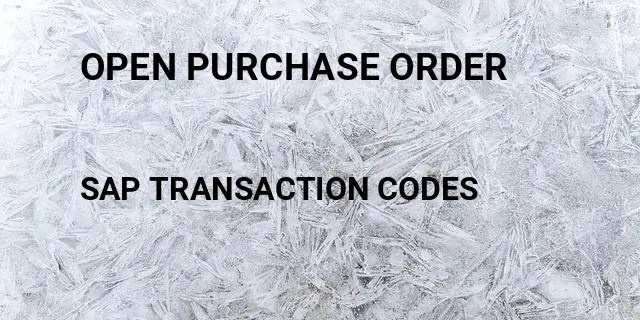 Open purchase order Tcode in SAP