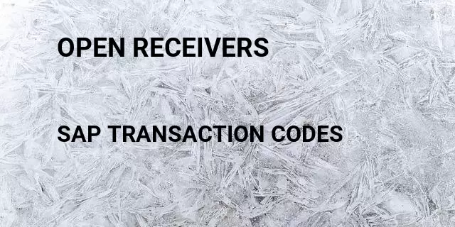 Open receivers Tcode in SAP