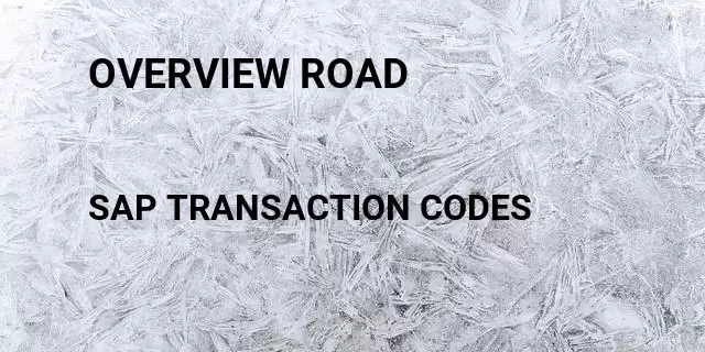 Overview road Tcode in SAP