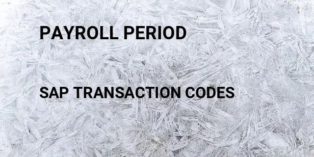 Payroll period Tcode in SAP