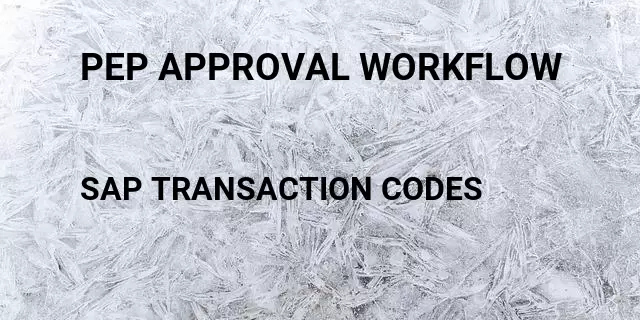 Pep approval workflow Tcode in SAP