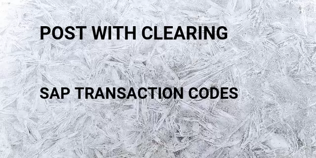 Post with clearing Tcode in SAP