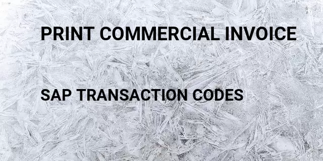 Print commercial invoice Tcode in SAP