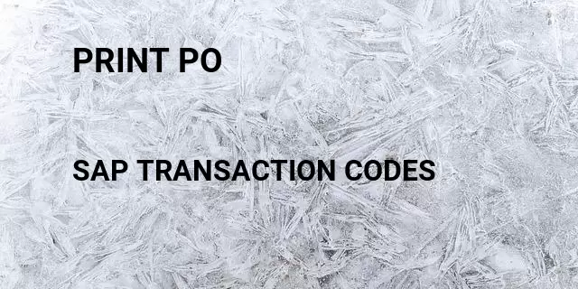 Print po Tcode in SAP