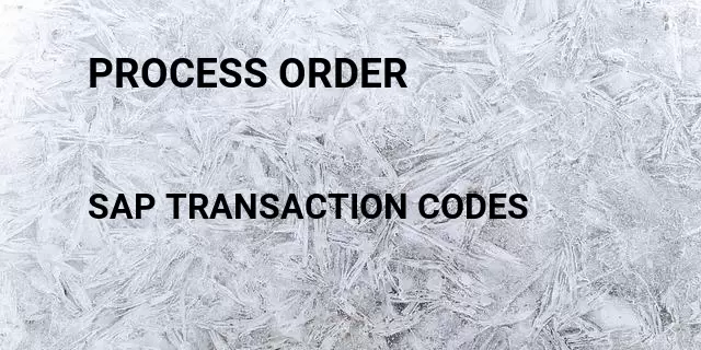 Process order Tcode in SAP