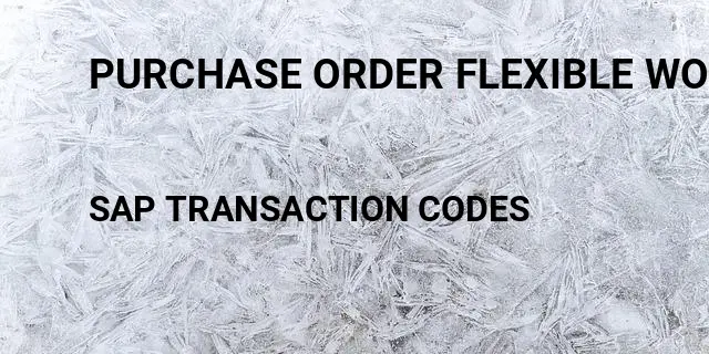 Purchase order flexible workflow Tcode in SAP