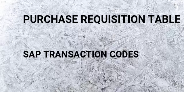 sap table for purchase requisition account assignment