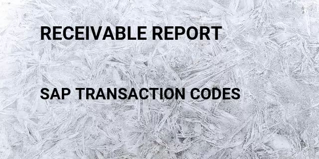 Receivable report Tcode in SAP