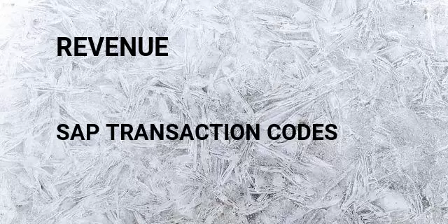 Revenue Tcode in SAP