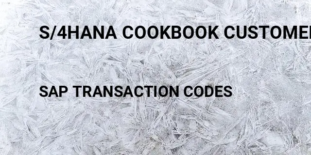S/4hana cookbook customer/vendor integration Tcode in SAP