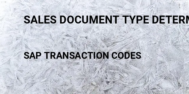 Sales document type determination in sap sd Tcode in SAP