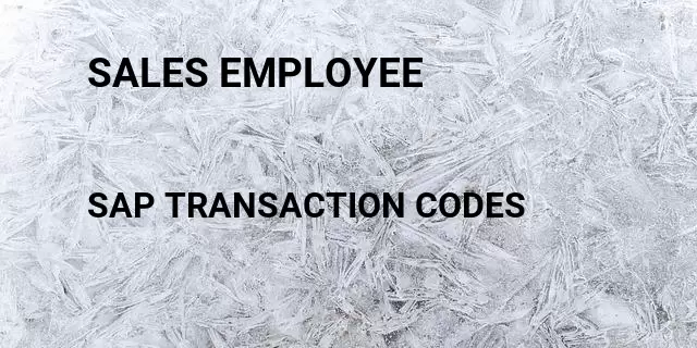 Sales employee Tcode in SAP