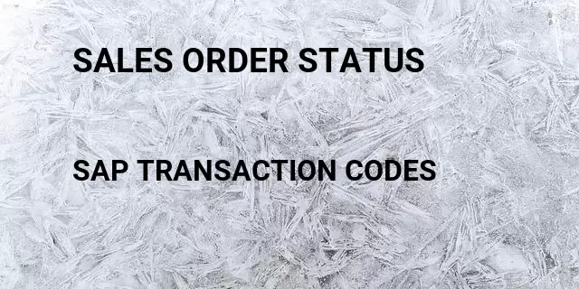 Sales order status Tcode in SAP