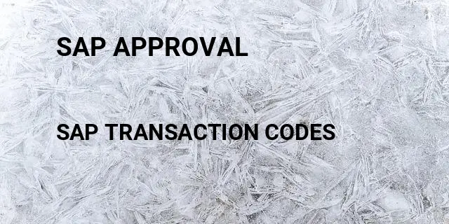 Sap approval Tcode in SAP