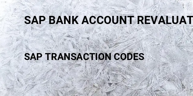 Sap bank account revaluation Tcode in SAP