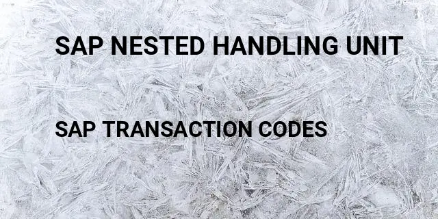 Sap nested handling unit Tcode in SAP