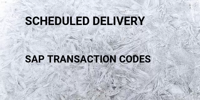 Scheduled delivery Tcode in SAP