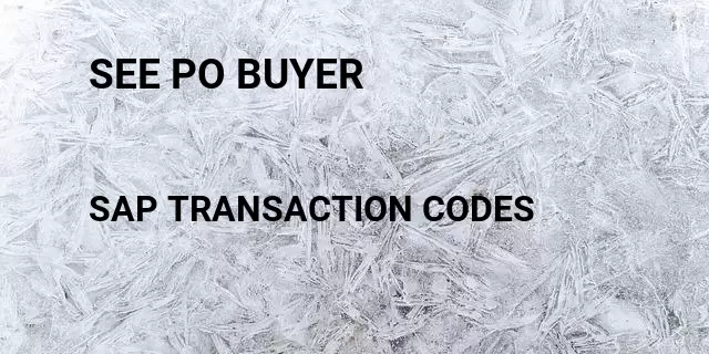 See po buyer Tcode in SAP