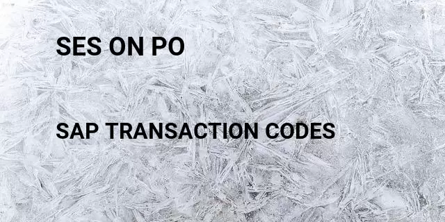 Ses on po Tcode in SAP