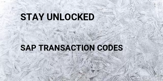 Stay unlocked Tcode in SAP