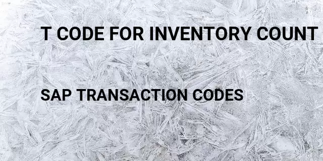 T code for inventory count report Tcode in SAP