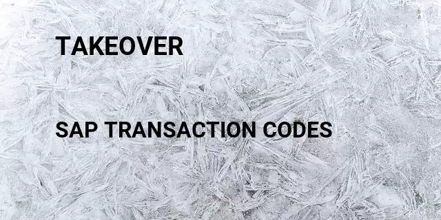 Takeover Tcode in SAP