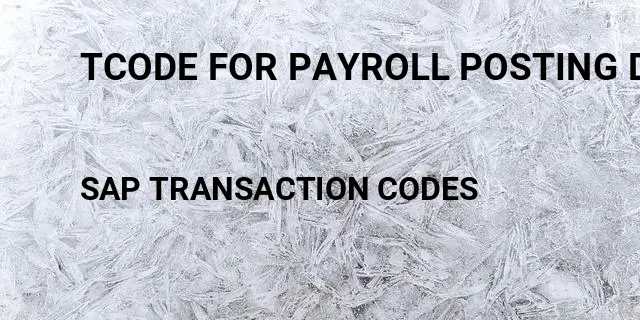 Tcode for payroll posting document Tcode in SAP