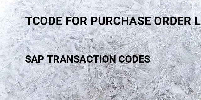 Tcode for purchase order list Tcode in SAP