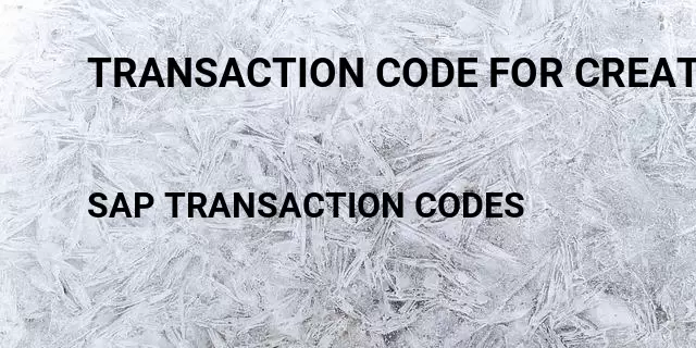 Transaction code for creating vendor master record Tcode in SAP