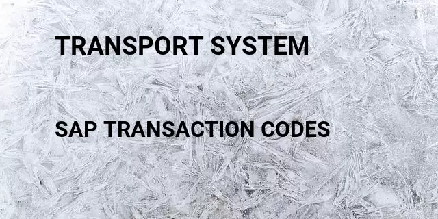 Transport system Tcode in SAP