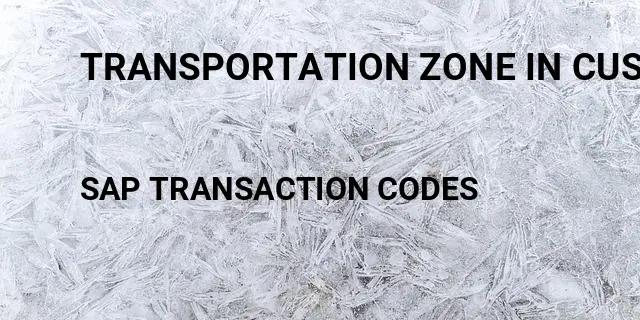 Transportation zone in customer master Tcode in SAP