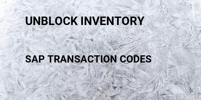 Unblock inventory Tcode in SAP